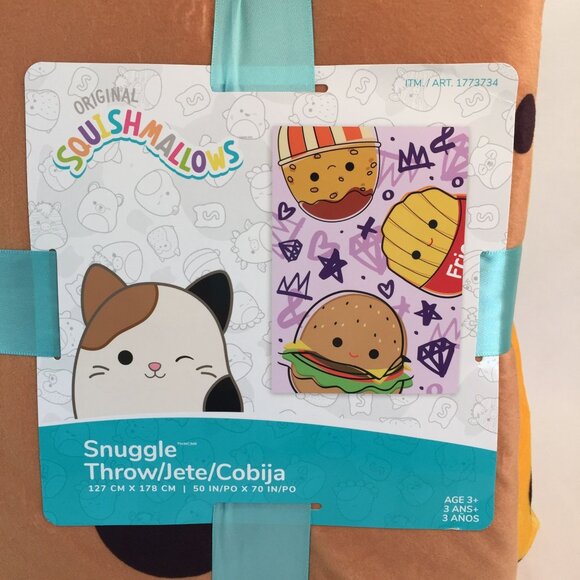 Squishmallows Snuggle Throw 50"x70" Just Lunchin Blanket Burger Fries NEW - Picture 5 of 6